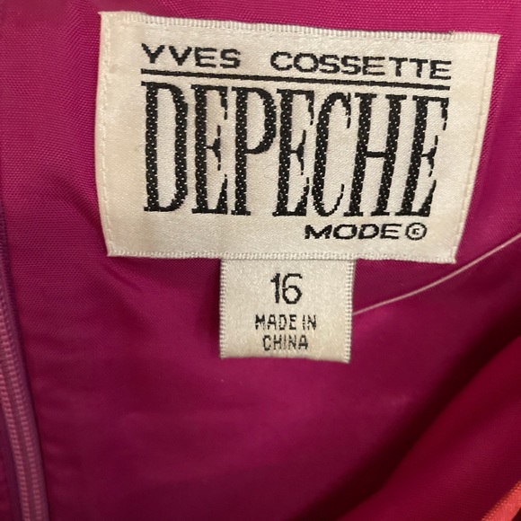 YVES COSSETTE DEPECHE MODE 100% SILK DRESS Size 16 - Picture 5 of 8